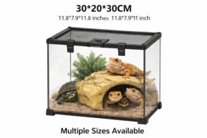 Glass Reptile Tank Terrarium for Gecko Lizard Pacman Frog Habitat Decoration and Breeding