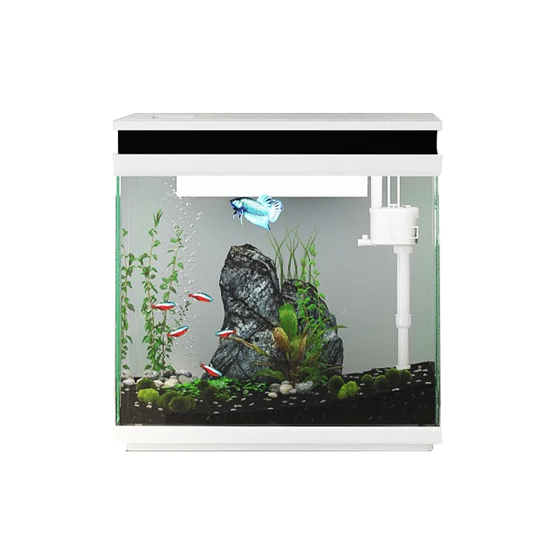 Glass Small Table Retail Fish Tank with Usb Led Lighting for Christmas Gift