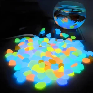 Glow Pebbles Glow in The Dark Rocks Luminous Glow Colored Rocks for Garden Aquarium Rock Garden Decoration