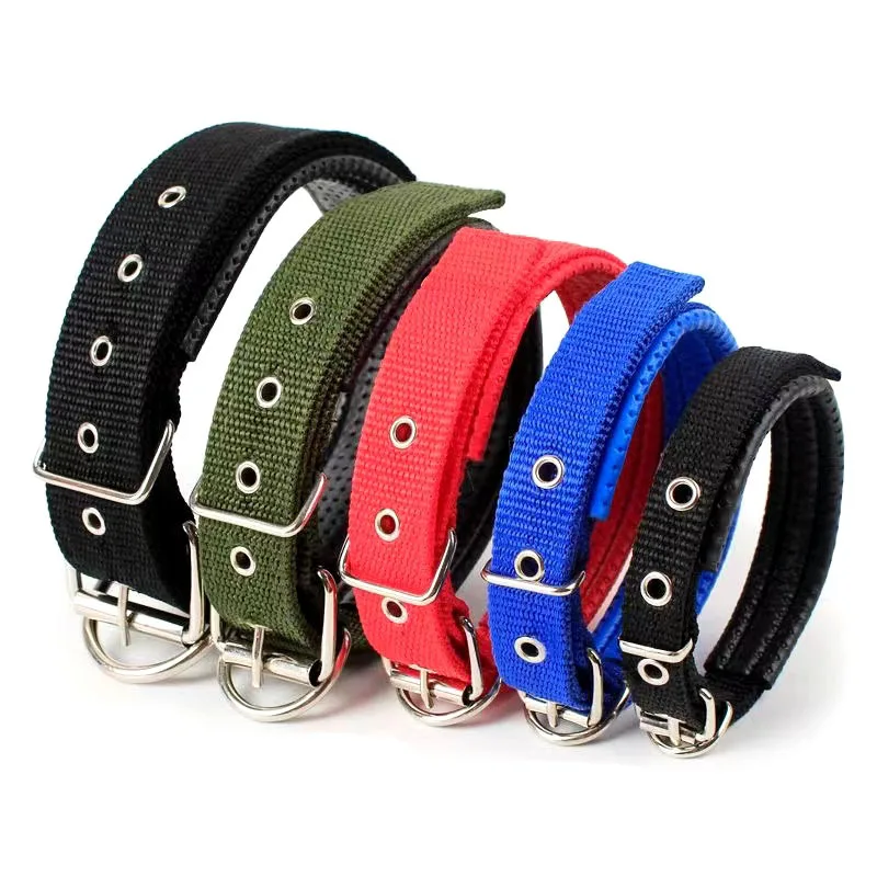 Golden Hair Dog Collar for Large and Medium-Sized Dogs, Anti-Break Carved Metal Pet Cat Neck Collar with Engraving