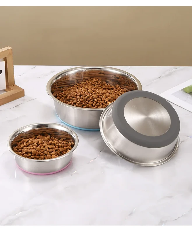 Good Quality Eco-Friendly Luxury Polished Stainless Steel Uncoated Home Use Pet Bowl Metal Pet Feeder