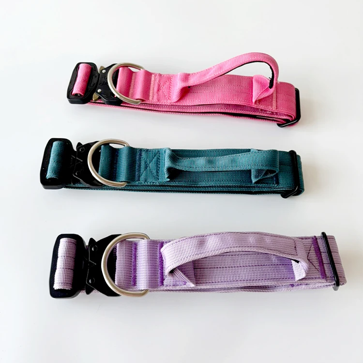 Good Quality New Style Adjustable Solid Color Custom Luxury Dog Collar with Nylon/Polyester Soft Waterproof Design