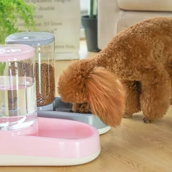 Gravity fed 3.8L Large capacity Pet Feeder and Water Dispenser Suitable for Dogs and Cats
