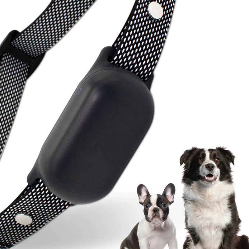 Gray Waterproof Rechargeable Remote Portable Audible Bark-Control Dog Shock Collar with Safety Modes for All Breed Dogs
