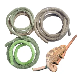 Green Brown Flexible Artificial Jungle Climbing Vines Hanging Reptile Plants Faux for Reptile & Amphibian Supplies Decoration