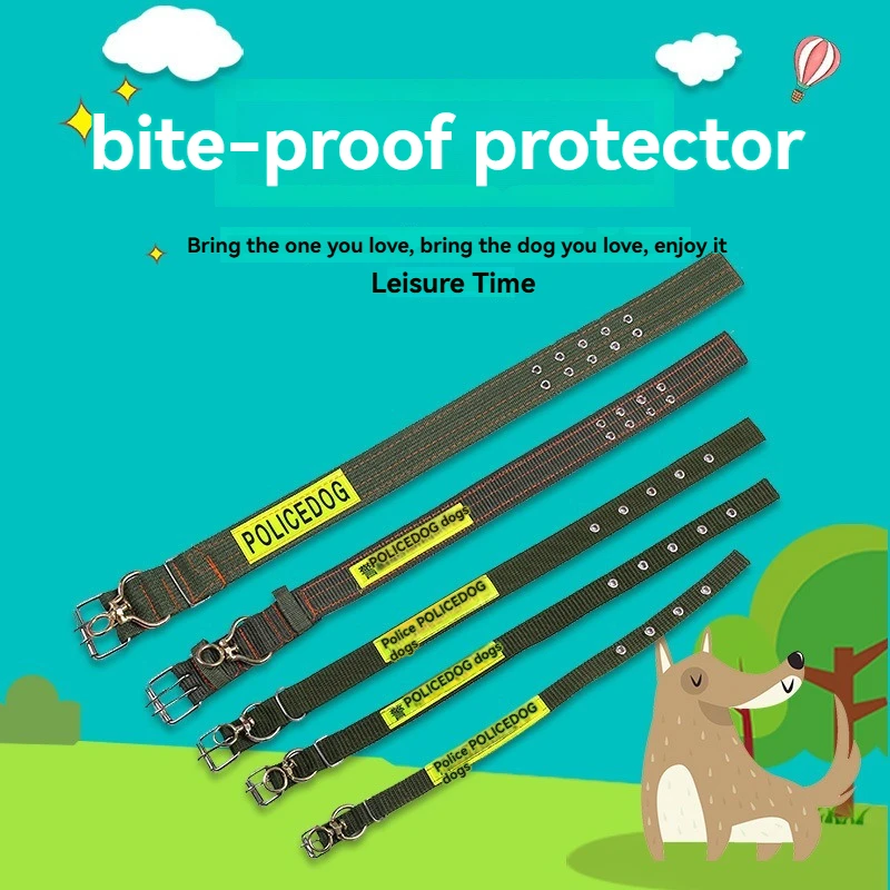 Green Dog Collar Solid Pattern Padded Pet Supply with Ribbons Adjustable Leash for Medium-Sized Dogs