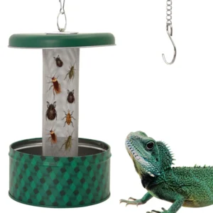 Green Metal Pan Feeder Reptile Terrarium Cage for Gecko Lizard Enclosure Pet Supplies