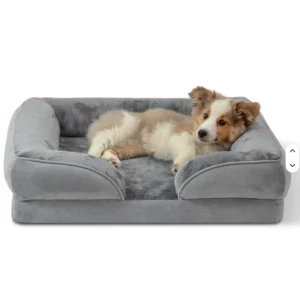 Grey Modern Pet Sofa Bed That Blends With Home Furniture Calming Donut Style Dog Couch Bed with Deep Sleep Design