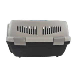 Grey Plastic Large Pet Carrier for Cat Dog Travel Box Basket Cage