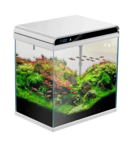 HE Series Customized Multi Size Ultra white Glass Back Filter System Aquarium Fish Tank
