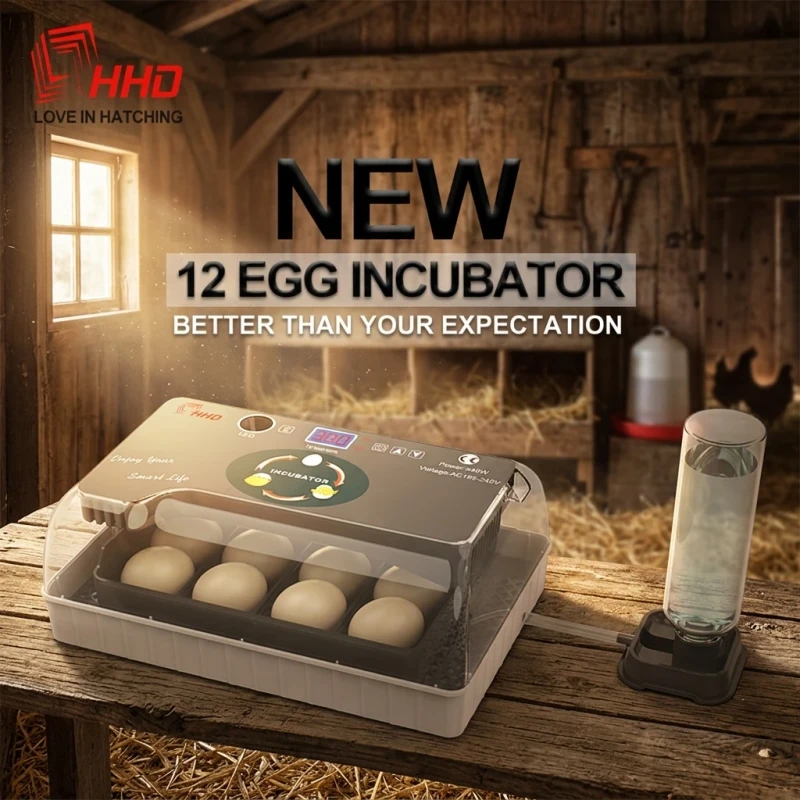 HHD WONEGG High Hatching Rate 12 Egg Incubator Motor Reptile Incubators Hatching Eggs 110v