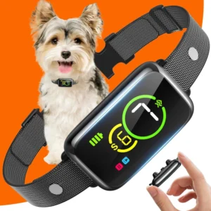 HY6002 BK Dog Barking Control Collar Digital Display Rechargeable Waterproof Static Shock Vibration Anti-Bark