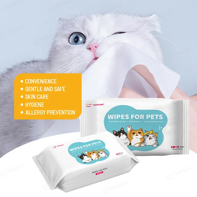 Haisen Pet Wipes Biodegradable Pet Wet Wipes Natural Cleaning for Cats and Dog Pet Wipes