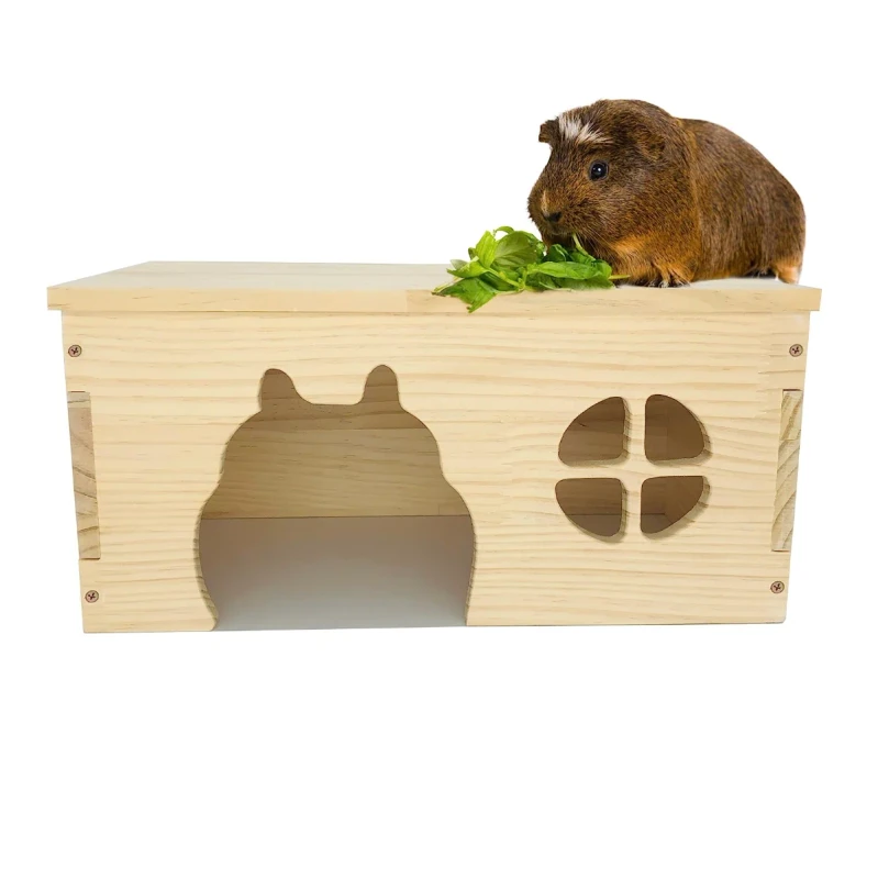 Hamster Cage Pet Houses Furniture Chinchilla Wooden House Guinea Pig Wooden Hideout