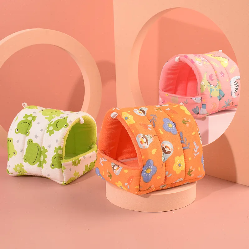 Hamster Hideout House Washable Guinea Pig Rat Mice Cage Small Animal Bed Accessories Indoor All Season Small Pet Supplies