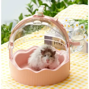 Hamster Portable Pet Carrier Small Animal Breathable Transparent Plastic & Acrylic Bag Outdoor Carrying Garden Supplies Cage