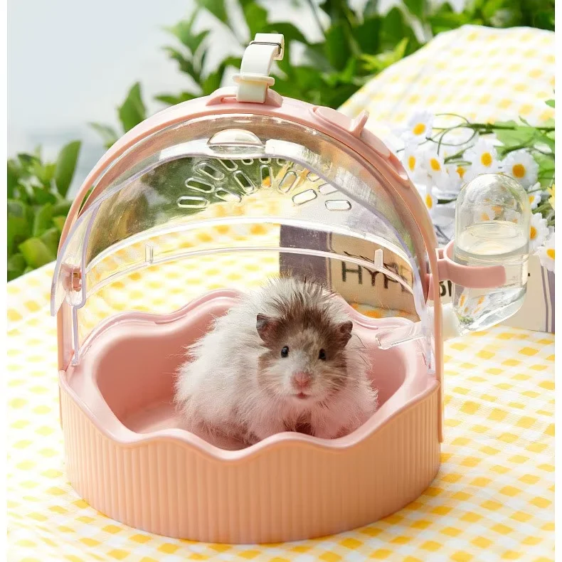 Hamster Portable Pet Carrier Small Animal Breathable Transparent Plastic & Acrylic Bag Outdoor Carrying Garden Supplies Cage