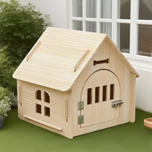 Handcrafted Large Wooden Dog House Indoor Removable and Washable Moisture Proof