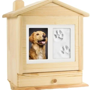 Handcrafted Personalised Souvenir Wooden Keepsake Hut Sculpture Base Animal Supplies Kitten Puppy Dog Cat Funeral Memorial Box