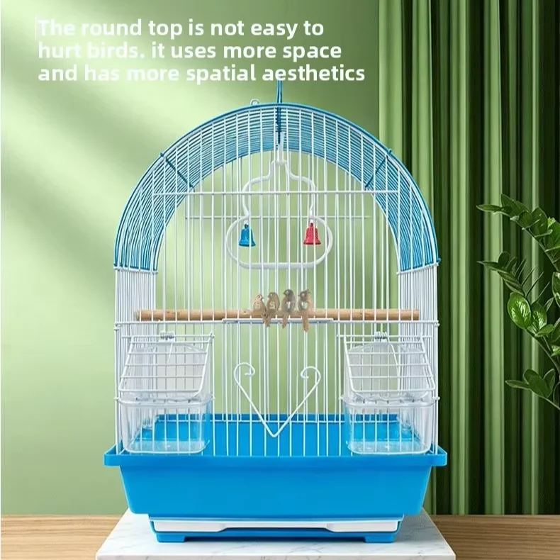Handle Design Iron Round Small Bird Cage Bird Cage Parrot Pet Supplies Bird Supplies Animal Cages