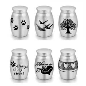 Handmade Cylindrical Stainless Steel Sealed Commemorative Pet Urns for Cat and Dog Funeral Supplies