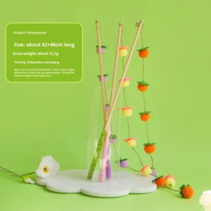 Handmade Felt Fruit Cat Stick Cute Design Cat Tree Scratcher Eco Friendly 21kg 42-46cm Living Room All Seasons 1-Level