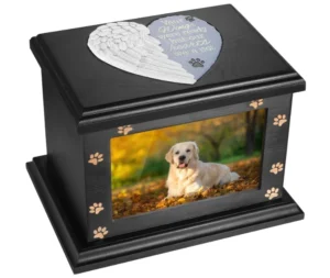 Handmade Large Luxury Customizable Eco Friendly Durable Wood Pet Cremation Urn Memorial Ashes Storage Box Cat Funeral Keepsake