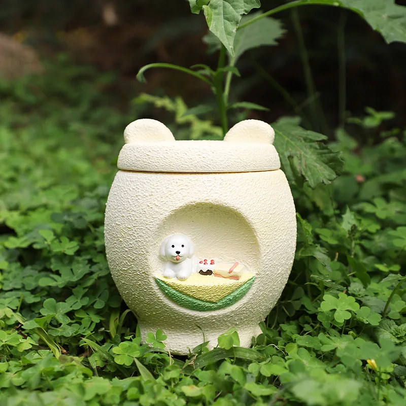 Handmade Metal Pet Urn for Cats and Dogs Memorial Storage Jars Cremation Containers Funerarl Supplies for Ashes Storage