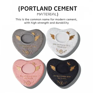 Handmade Modern Durable Cement Heart Shape Pet Casket and Tombstone for Dogs Cats Small Animals Eco Friendly Memorial Spirit Card