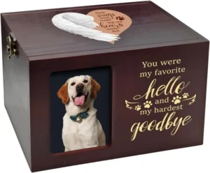 Handmade Modern Pet Memorial Urn Wooden Funeral Cremation Keepsake Box Photo Frame Cat Dog Ashes Remembrance Gift Caskets