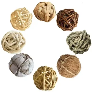 Handmade Natural Grass Ball Chew Toy for Small Pets for Rabbit Hamster Guinea Pig Grinding Teeth Guinea Pig Toys