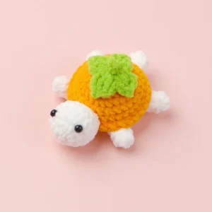 Handmade New White Fruit Turtle Weaving Wool Yarn Hook Weaving Small Turtle Doll Mini Ornament Knitted Toy Birthday