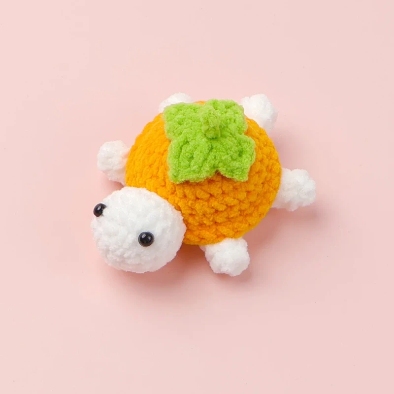 Handmade New White Fruit Turtle Weaving Wool Yarn Hook Weaving Small Turtle Doll Mini Ornament Knitted Toy Birthday