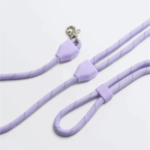Handsfree 2 in 1 Heavy Duty Quick Release Nylon Polyester Braided Reflective Crossbody Waist Pet Dog Rope Leash with Silicone