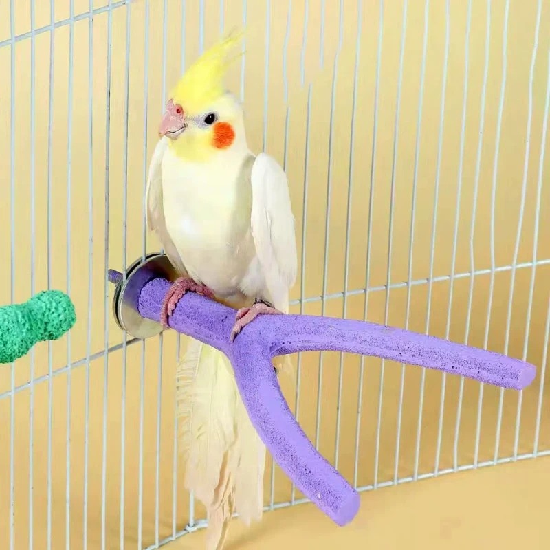 Hanging Colorful Resin Climbing Toy Stand for Birds Rotatable Perch for Parrots Durable Bird Supplies by Chongdatiao