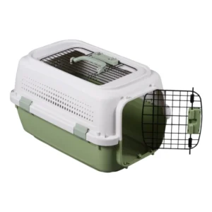 Hard Shell Pet Carrier with Metal Door Ventilated Cat Carrier for Travel Use