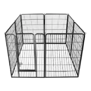 Heavy Duty 8 Panel Folding Metal Pet Playpen Exercise Dog Fence With Door Dog Crate Cage Kennel Pet Enclosure