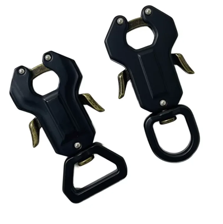 Heavy Duty Aluminum Frog Clip Dog Leash Carabiner Quick Release Swivel Hook Safety Harness Collar Hardware
