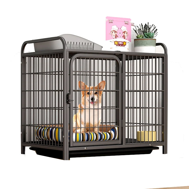 Heavy Duty Dog Cage Crate Tear Resistant Square Tube Dog Kennel Furniture Large Breed