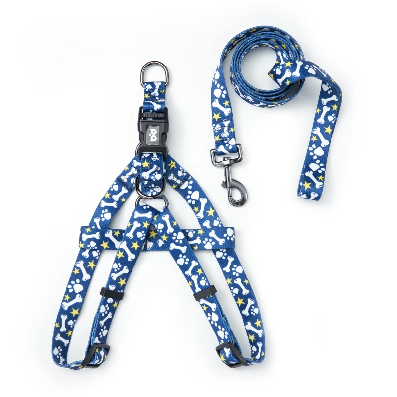 Custom Polyester Dog Leash Collar Set Anti Escape Casual for Large Medium Small Dogs