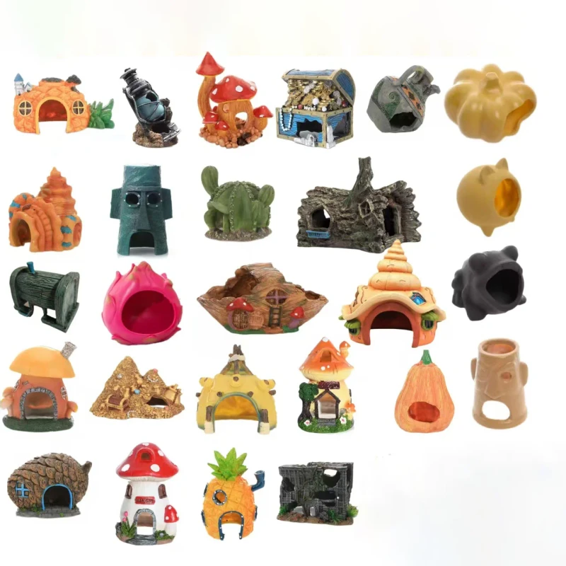 Heavy Duty Freestanding Modular Resin Fish Tank Ornaments Cartoon Crafts Home Aquarium Accessories
