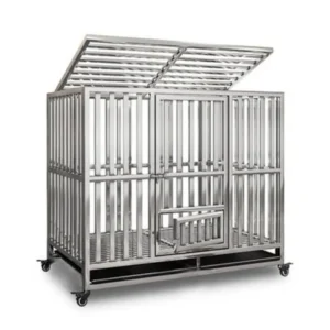 Heavy Duty Large Dog Cage Mobile Six-sided Square Tube Kennel Dogs Pet Playpen and Crate with Wheels Pet Cage Indoor Dog House