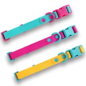 Heavy Duty PVC Dog Collar Adjustable and with Durable Metal Buckle and Rings Waterproof Dog Collar for Small Medium Dog