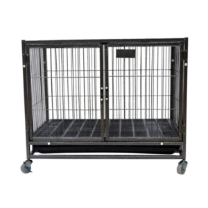 Heavy Duty Portable Pet Crate Metal Dog Cage with Wheels MH HD36