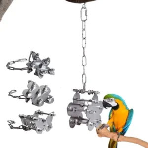 Heavy-Duty Stainless Steel Chew Toys for Large & Medium Parrots Intelligent Foraging Puzzle Toys