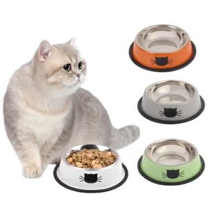 Heavy Duty Stainless Steel Dog Bowls Non Slip Dog Metal Bowls Food and Water Pet Feeders with Non Slip Rubber Bottom
