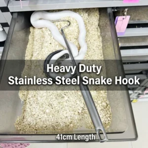 Heavy Duty Stainless Steel Snake Hook 41cm 16.2 Inch Professional Large Reptile Catcher Handling Tool Reptile Amphibian Supplies