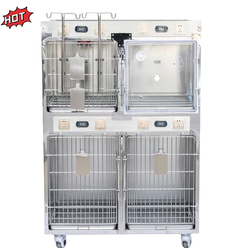 Heavy Duty Veterinary Pet Dog Kennel Cage Stainless Steel Modular Breeding Animal Vet Cage Reusable