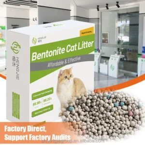 Hengjie Eco Friendly Low Tracking Strong Clumping Spherical Dust Free High Absorption Bentonite Cat Litter