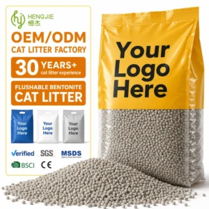 Hengjie OEM ODM Bentonite Cat Litter Private Label Clumping Cat Litter BSCI MSDS Certified